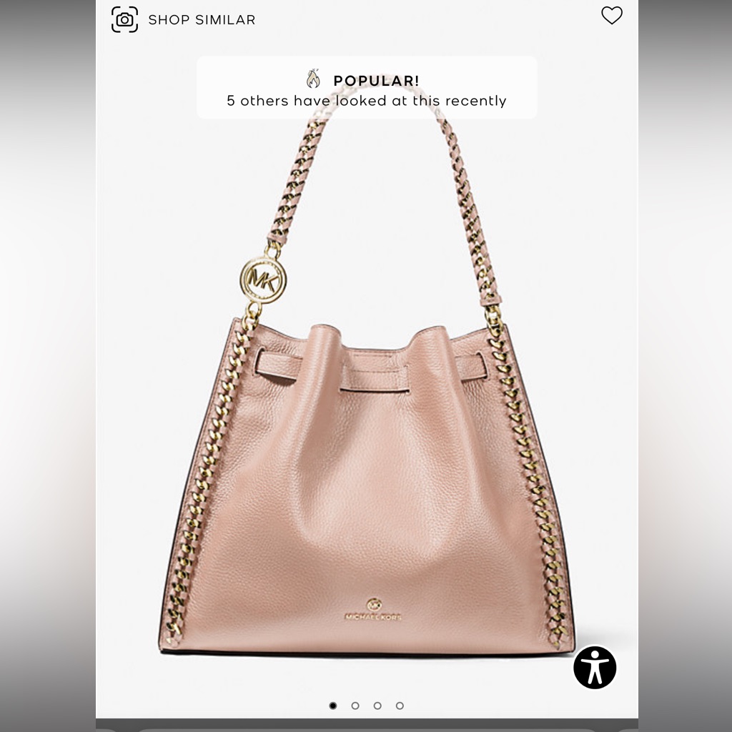 Micheal Kors Mina Pink Leather Hardware Gold New Condition